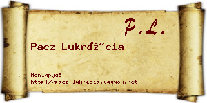 Pacz Lukrécia névjegykártya